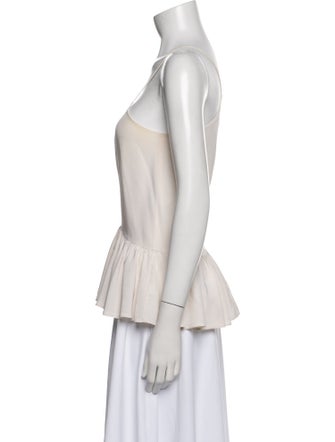 Tibi Silk Square Neckline Top