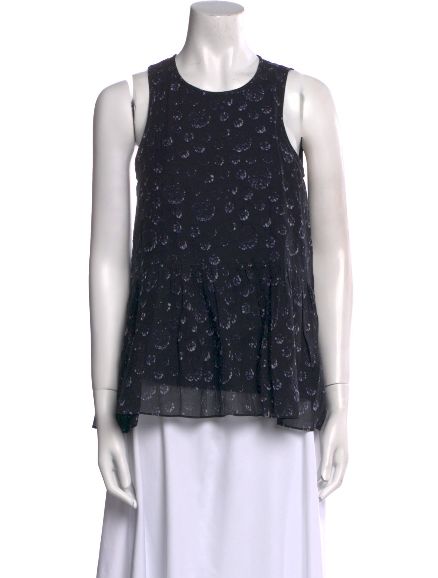 Tibi Printed Crew Neck Top