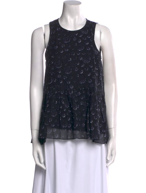 Tibi Printed Crew Neck Top