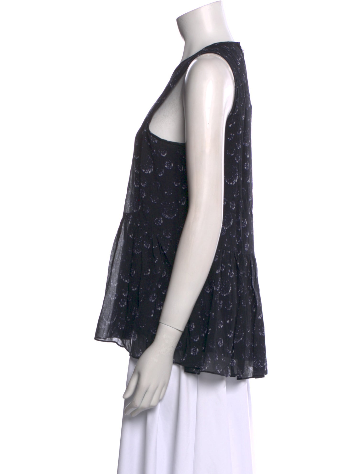 Tibi Printed Crew Neck Top