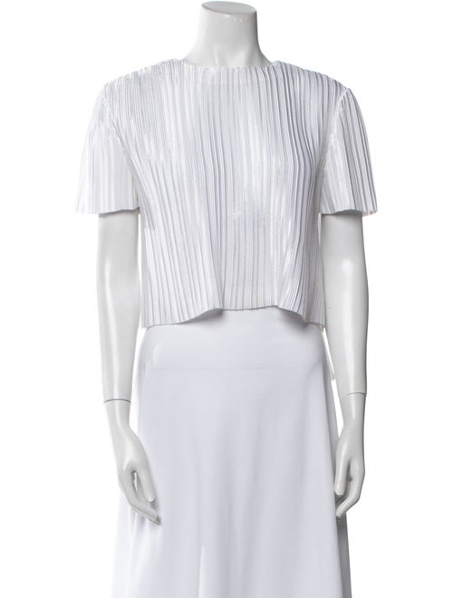 Tibi Striped Bateau Neckline Crop Top