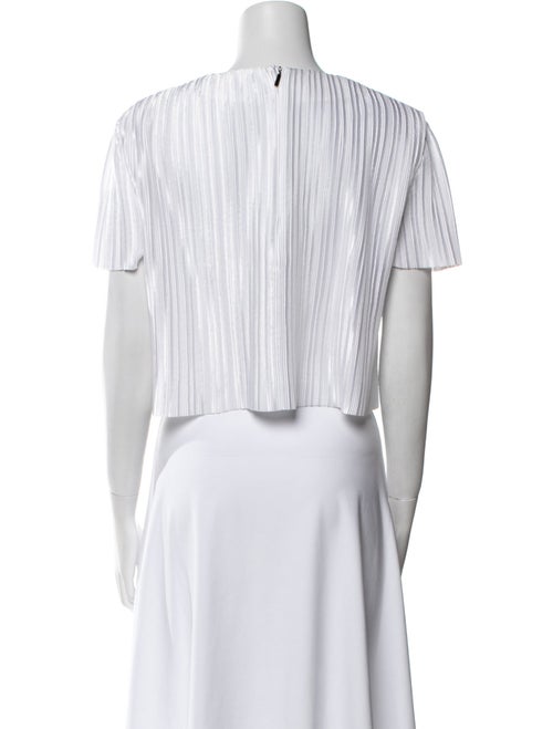 Tibi Striped Bateau Neckline Crop Top