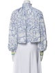 Tibi Floral Print Mock Neck Crop Top