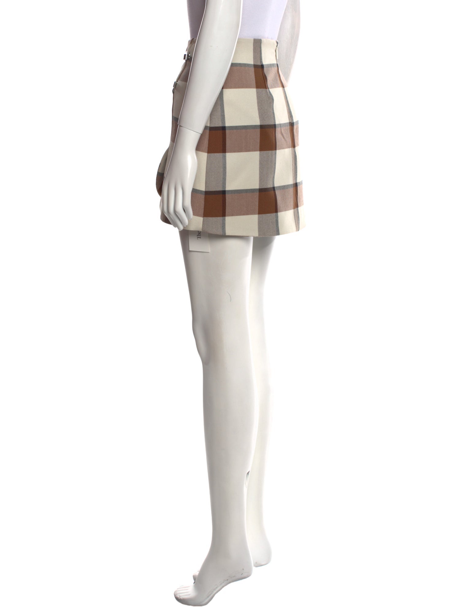 Tibi Plaid Print Mini Skirt