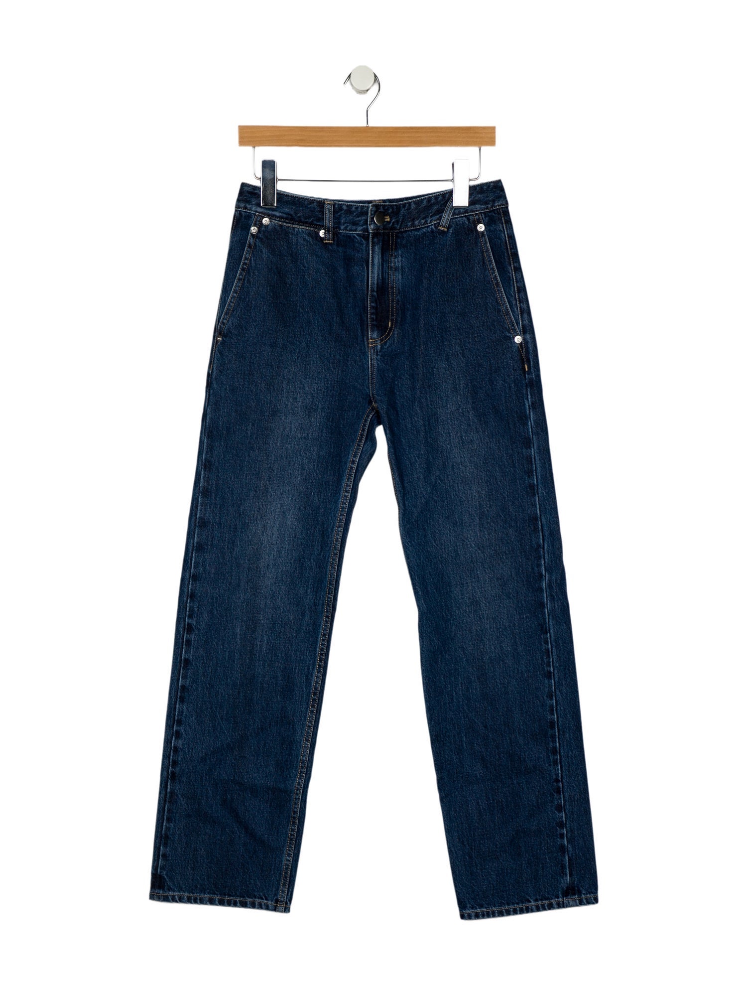 Tibi High-Rise Straight Leg Jeans