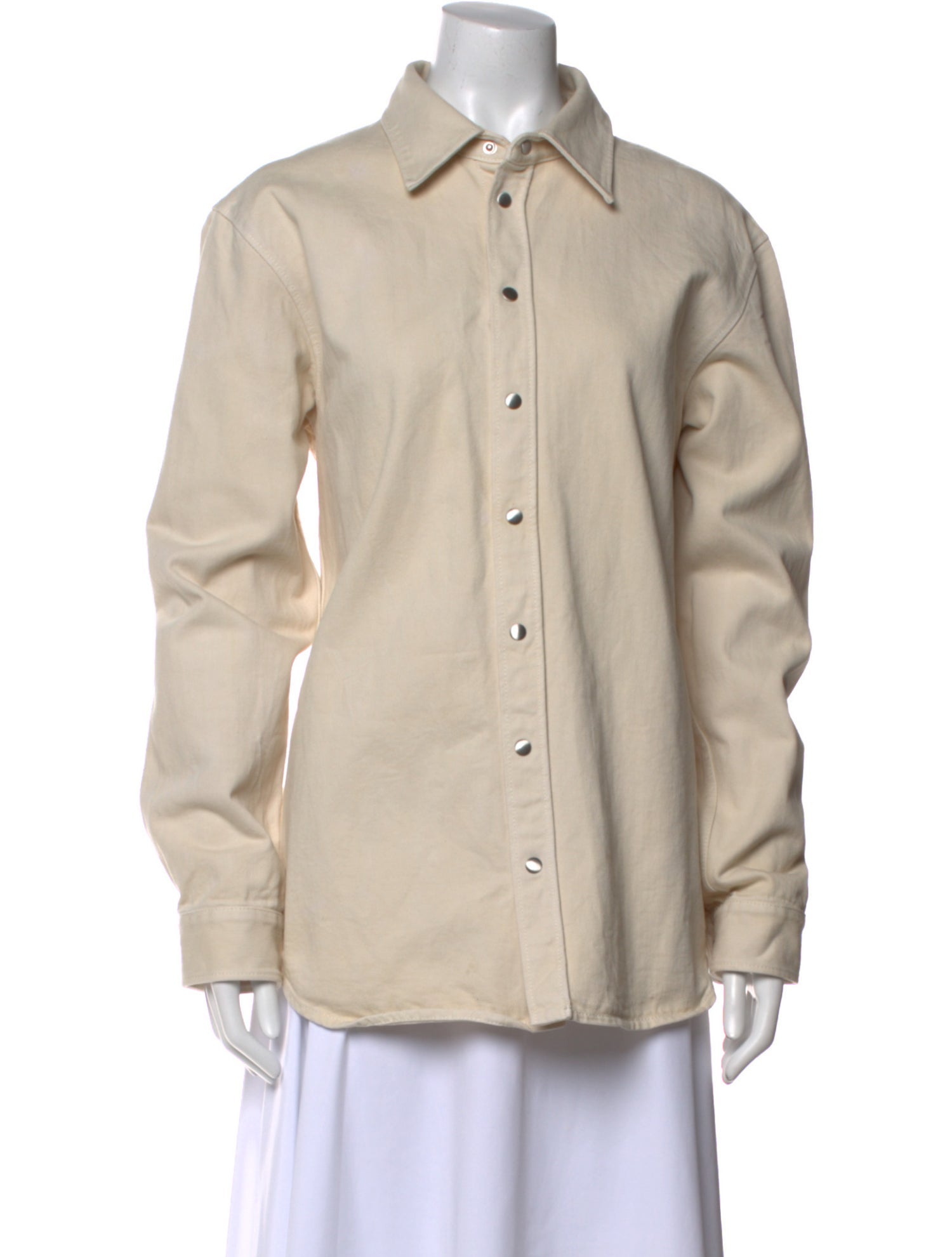 Tibi Long Sleeve Button-Up Top