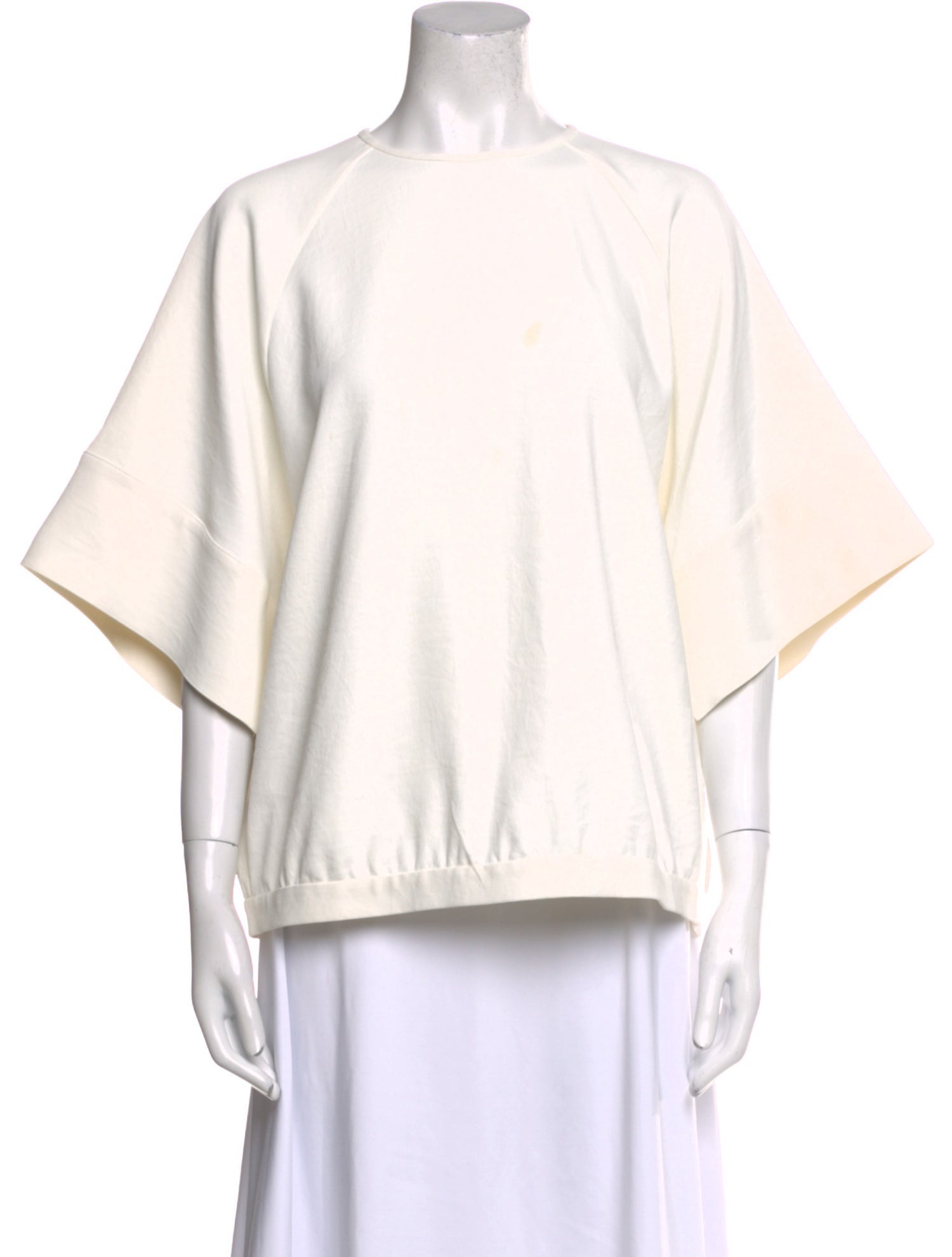 Tibi Crew Neck Three-Quarter Sleeve Sweatshirt