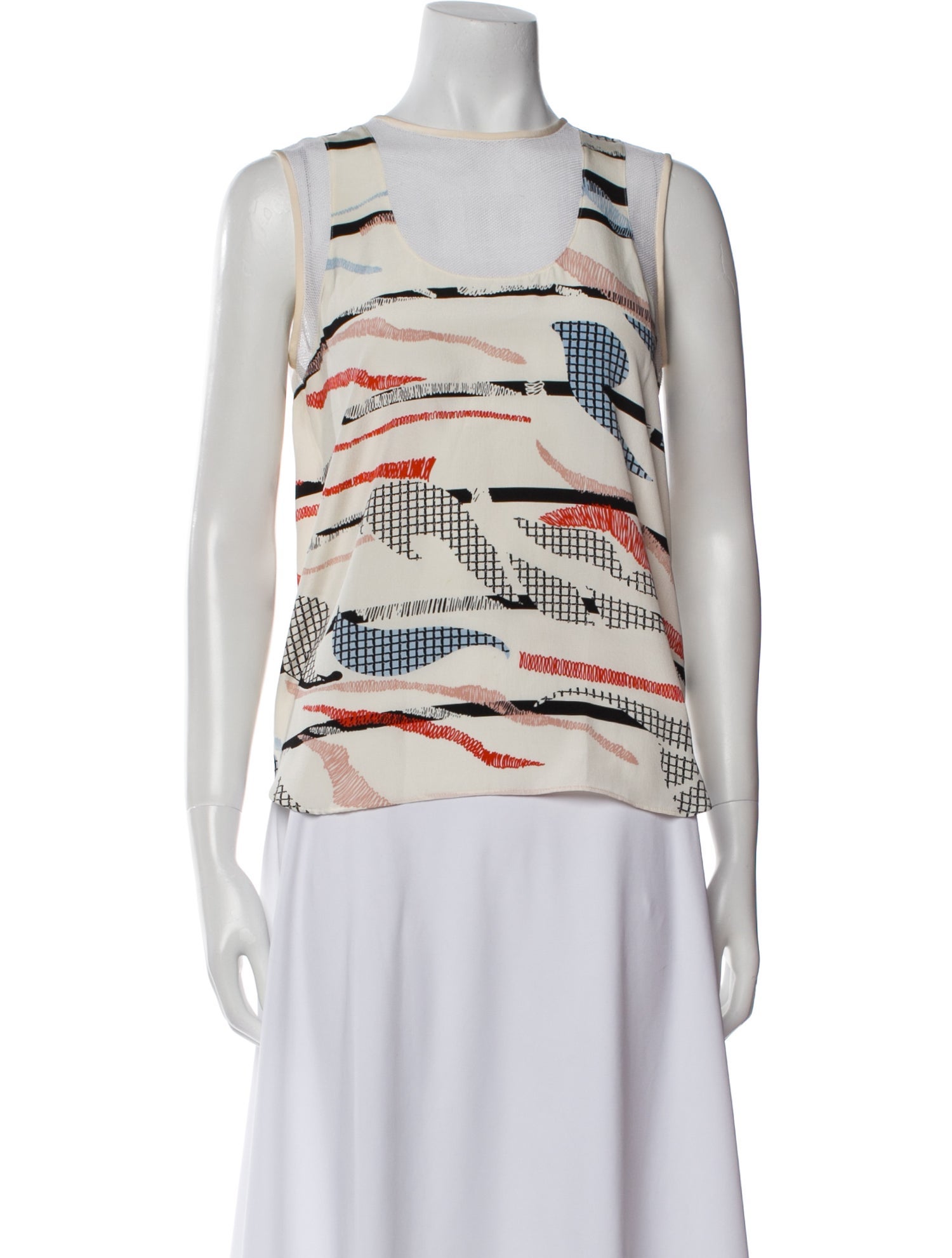 Tibi Silk Printed Top