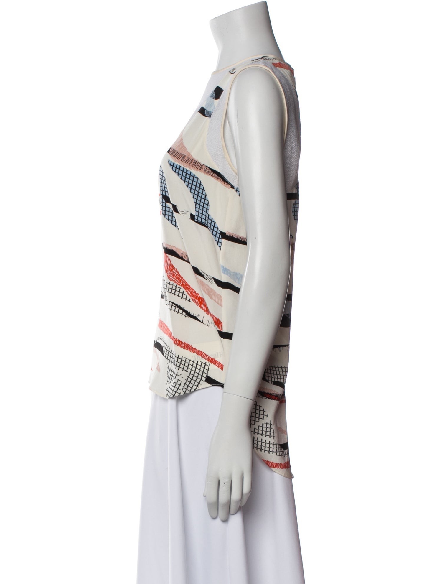 Tibi Silk Printed Top