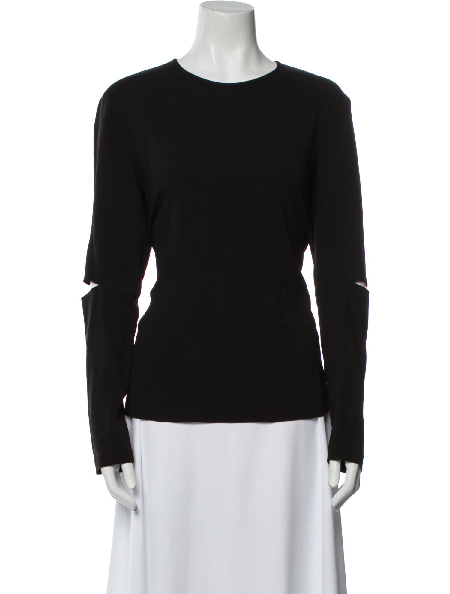 Tibi Crew Neck Long Sleeve Top