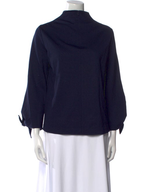 Tibi Mock Neck Three-Quarter Sleeve Blouse