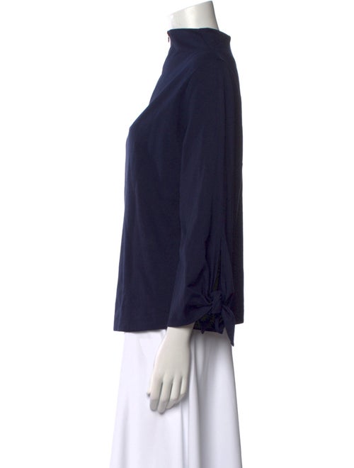 Tibi Mock Neck Three-Quarter Sleeve Blouse