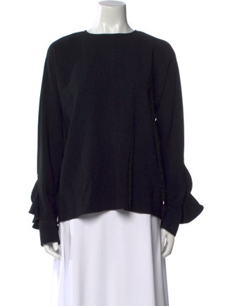 Tibi Bateau Neckline Long Sleeve Blouse