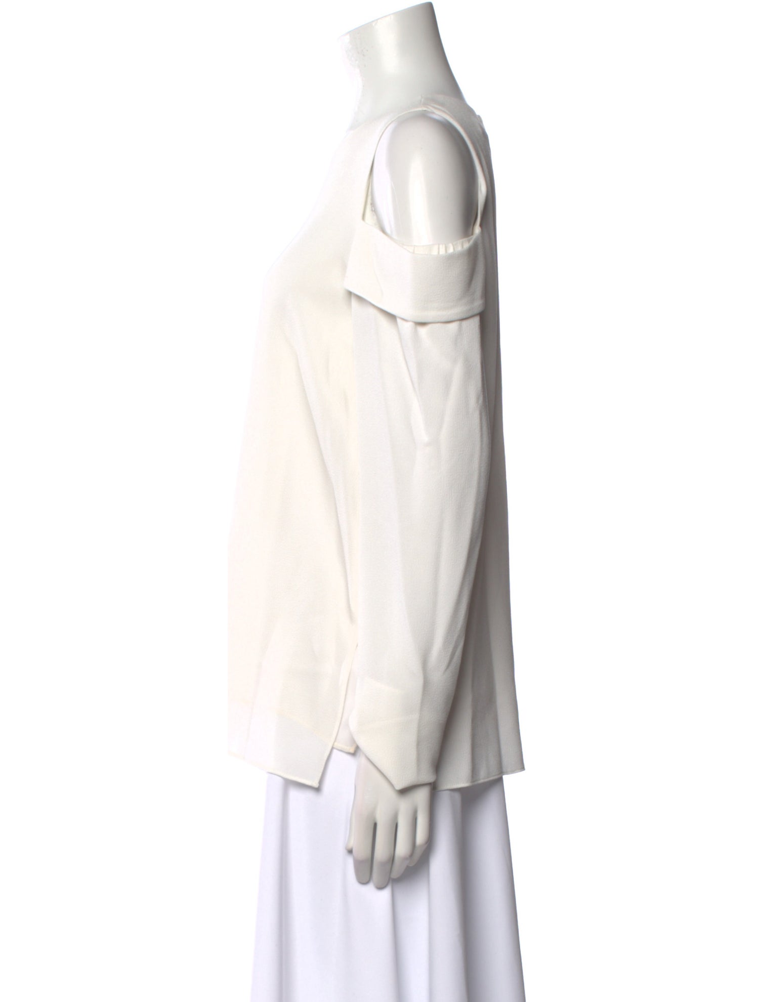 Tibi Crew Neck Long Sleeve Blouse