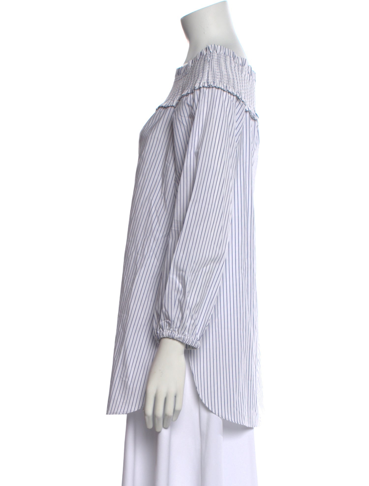 Tibi Striped Off-The-Shoulder Tunic w/ Tags