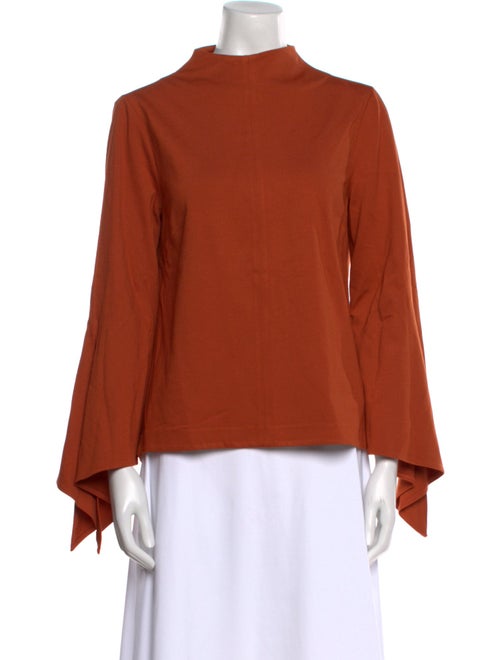 Tibi Mock Neck Long Sleeve Blouse