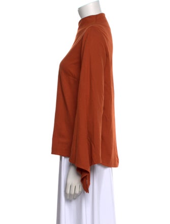 Tibi Mock Neck Long Sleeve Blouse