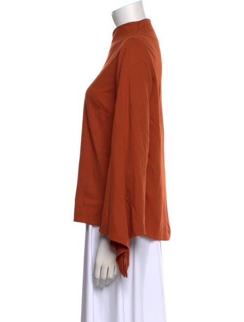 Tibi Mock Neck Long Sleeve Blouse