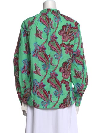 Tibi Paisley Print Mock Neck Blouse