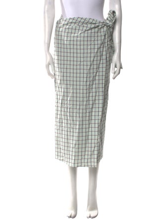 Tibi Plaid Print Midi Length Skirt