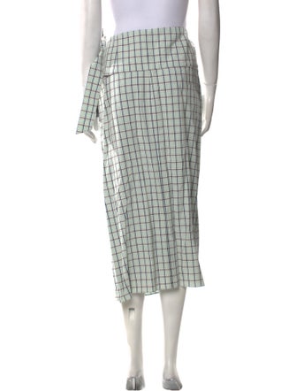 Tibi Plaid Print Midi Length Skirt