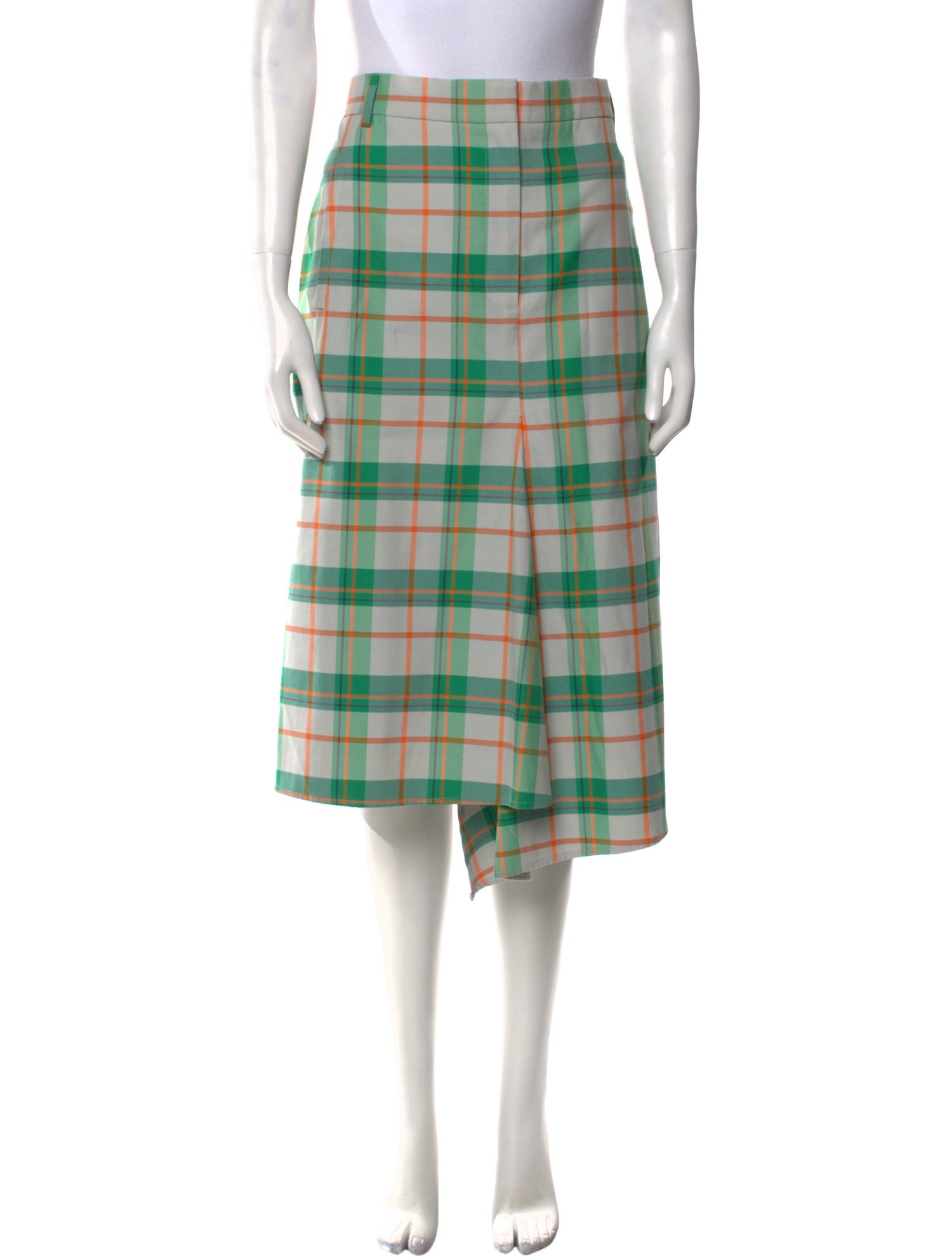 Tibi Plaid Print Knee-Length Skirt