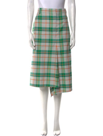 Tibi Plaid Print Knee-Length Skirt