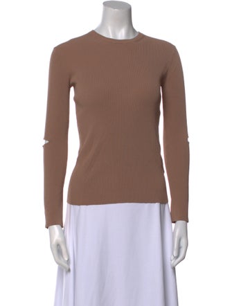 Tibi Crew Neck Long Sleeve Top