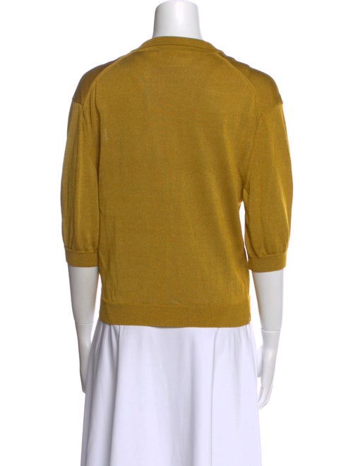 Tibi V-Neck Three-Quarter Sleeve Top