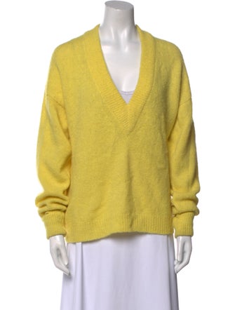 Tibi Alpaca V-Neck Sweatshirt