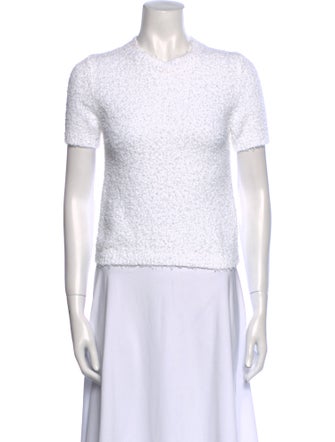 Tibi Crew Neck Short Sleeve Top