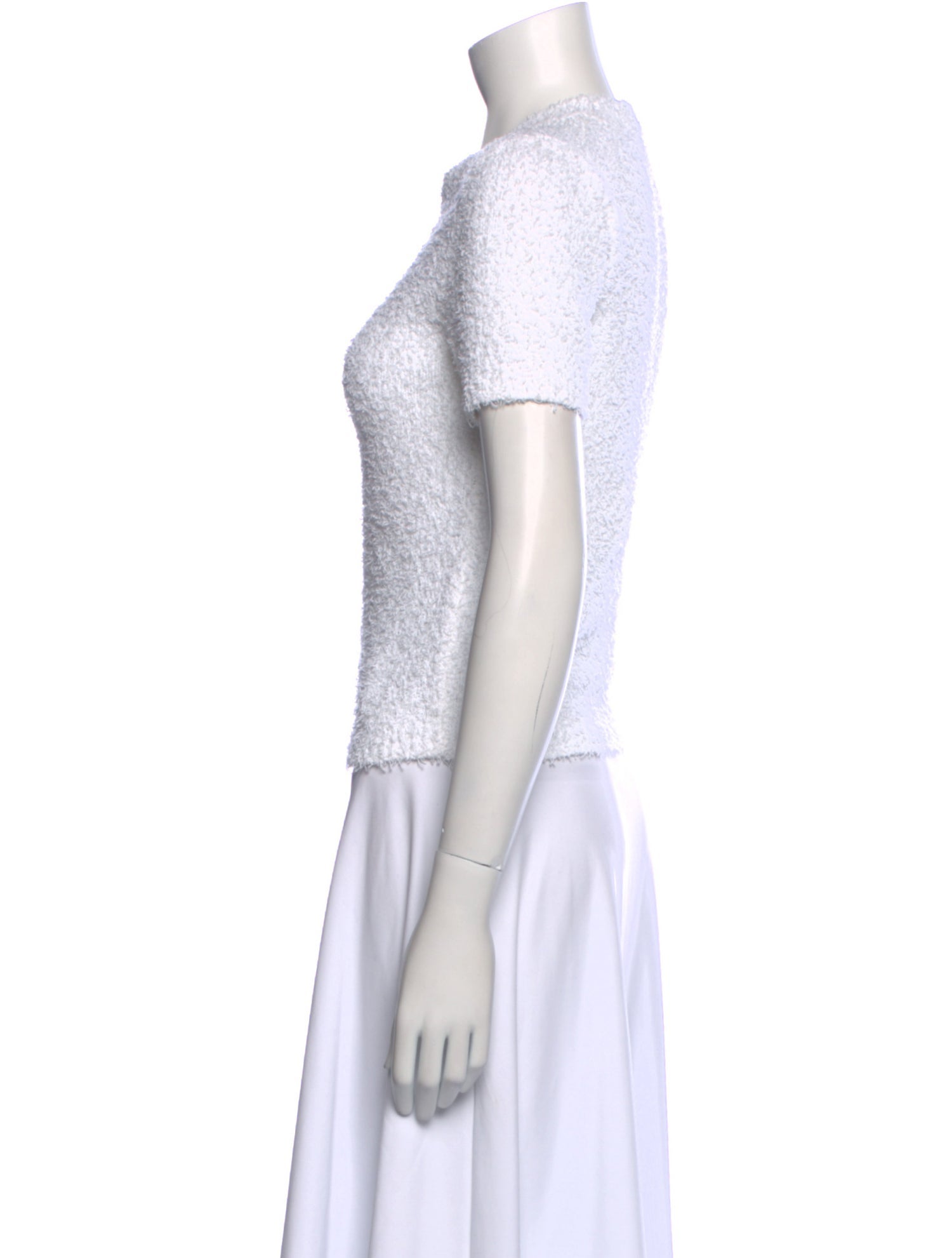 Tibi Crew Neck Short Sleeve Top