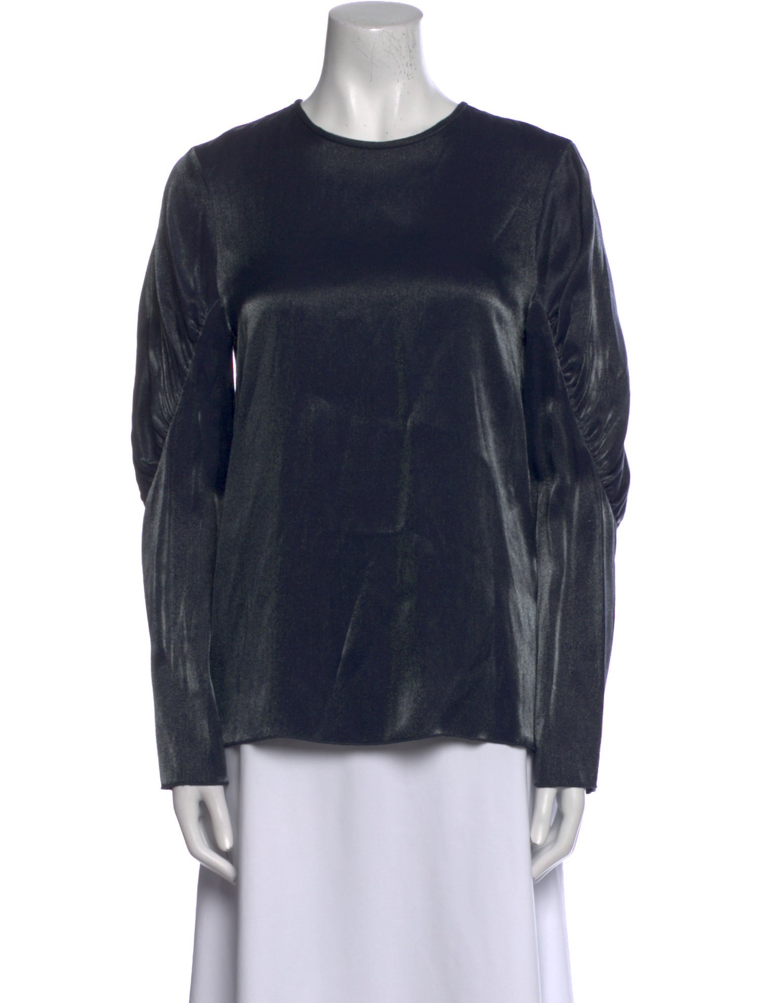 Tibi Crew Neck Long Sleeve Top