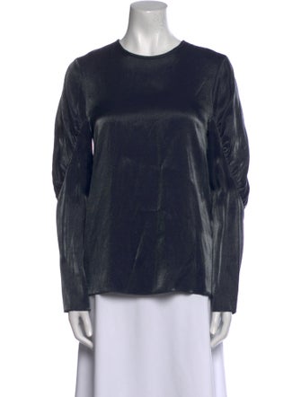 Tibi Crew Neck Long Sleeve Top