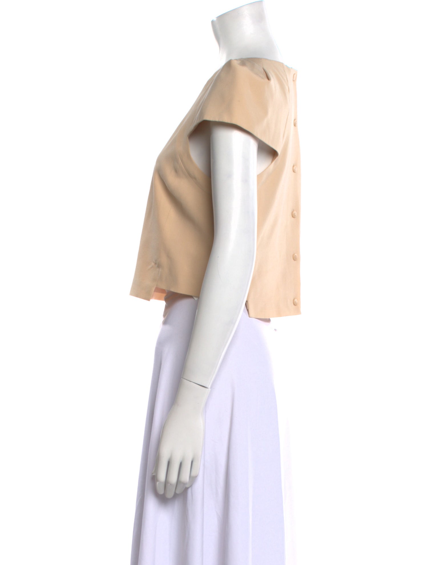 Tibi Silk Scoop Neck Crop Top