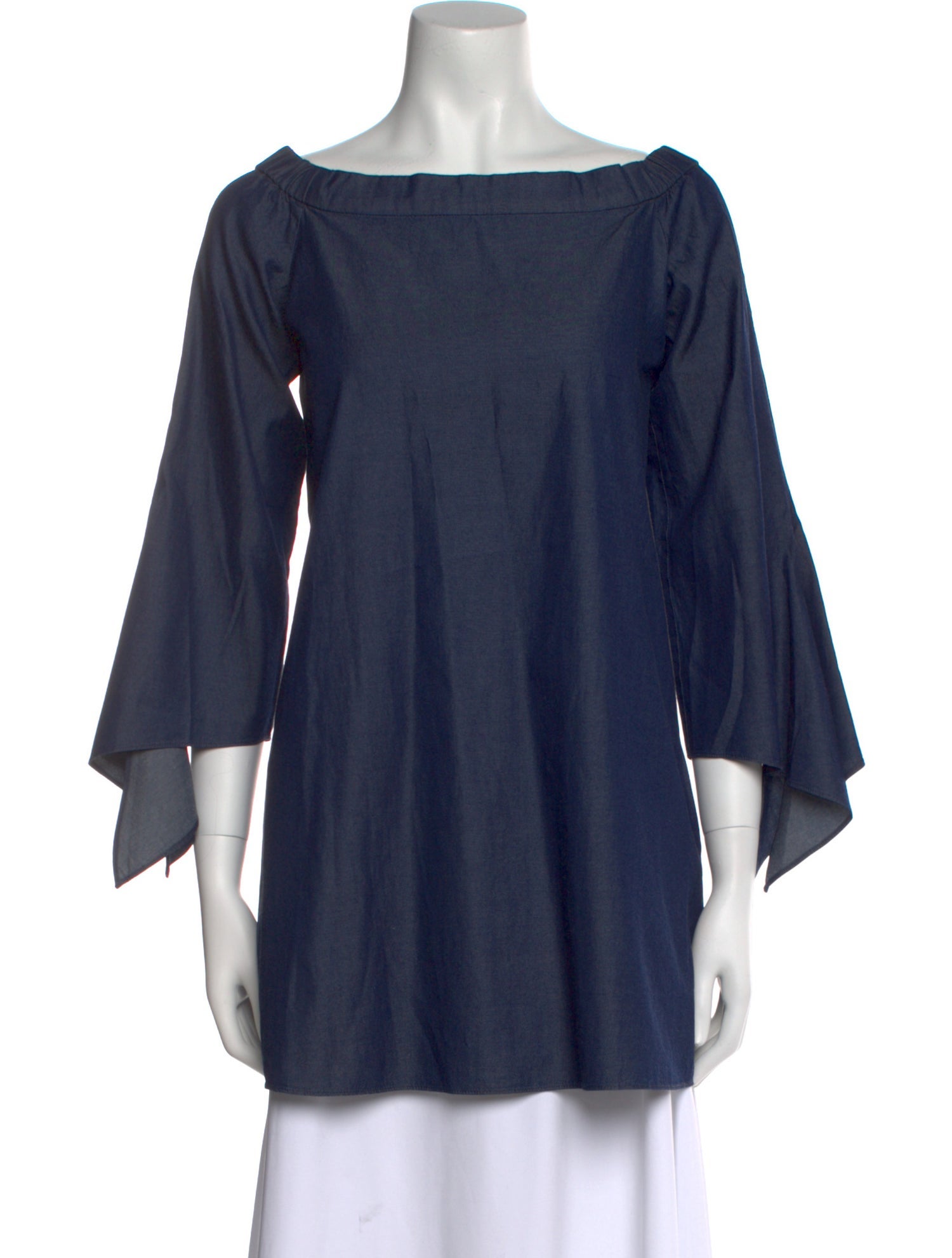 Tibi Bateau Neckline Three-Quarter Sleeve Tunic