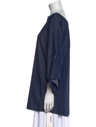 Tibi Bateau Neckline Three-Quarter Sleeve Tunic