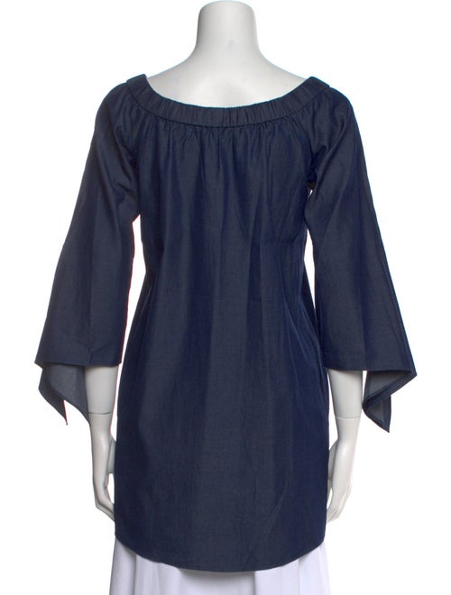 Tibi Bateau Neckline Three-Quarter Sleeve Tunic