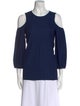 Tibi Scoop Neck Three-Quarter Sleeve Top