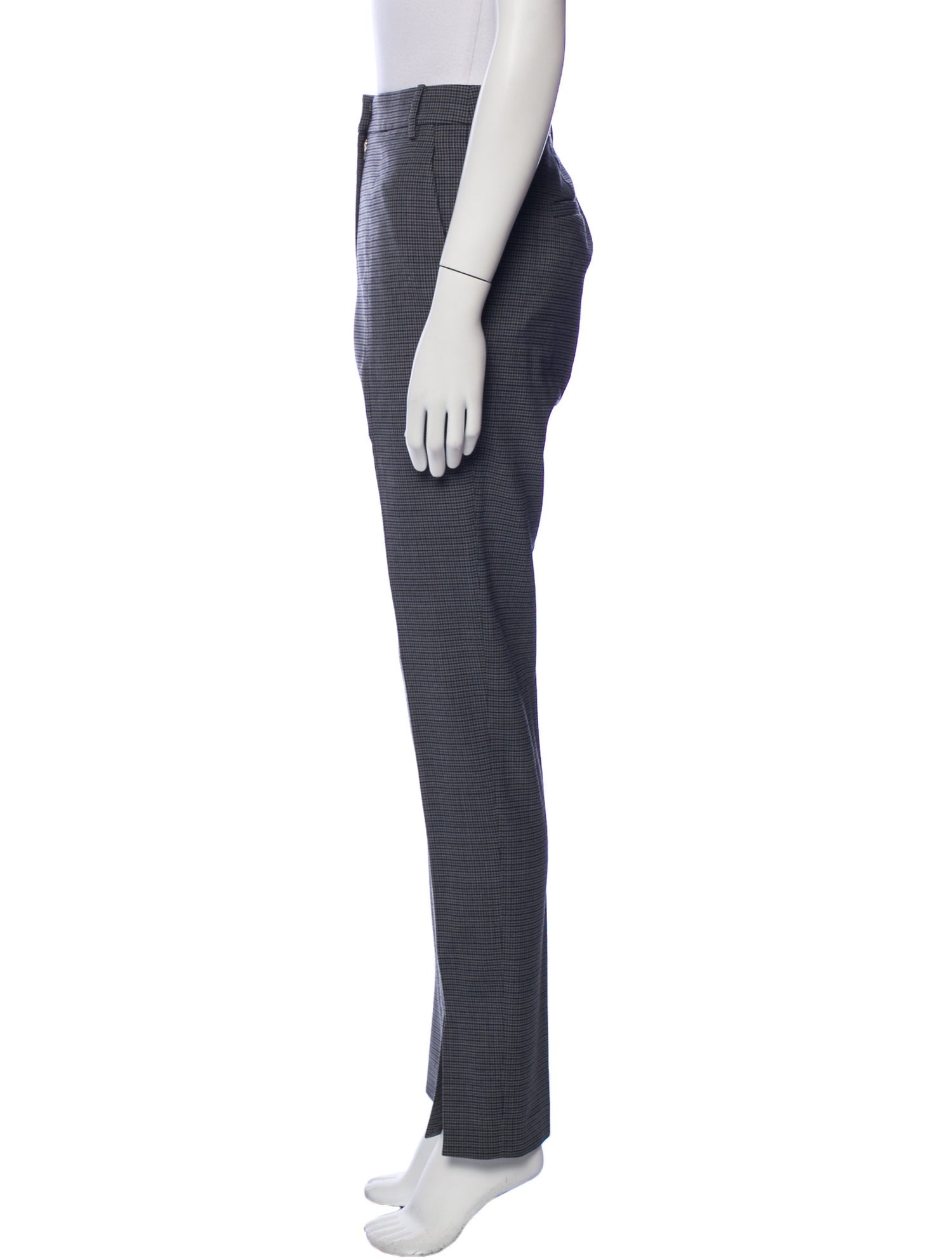 Tibi Plaid Print Straight Leg Pants