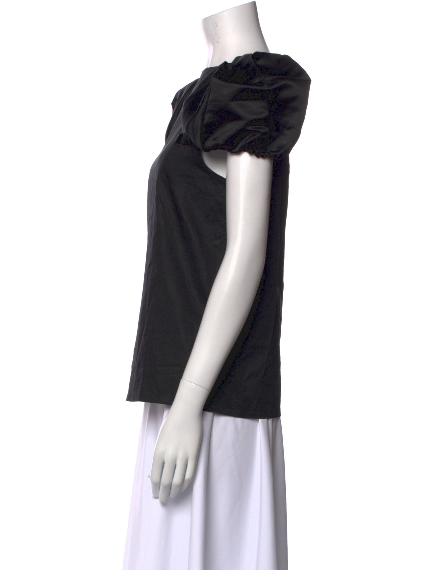 Tibi Square Neckline Short Sleeve Top