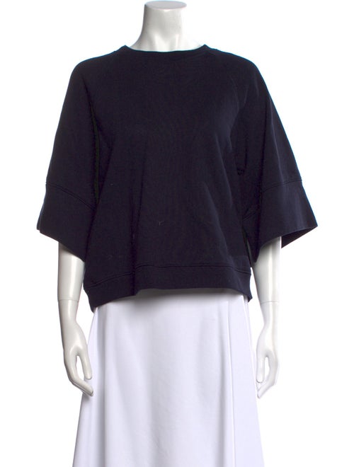 Tibi Bateau Neckline Short Sleeve Crop Top