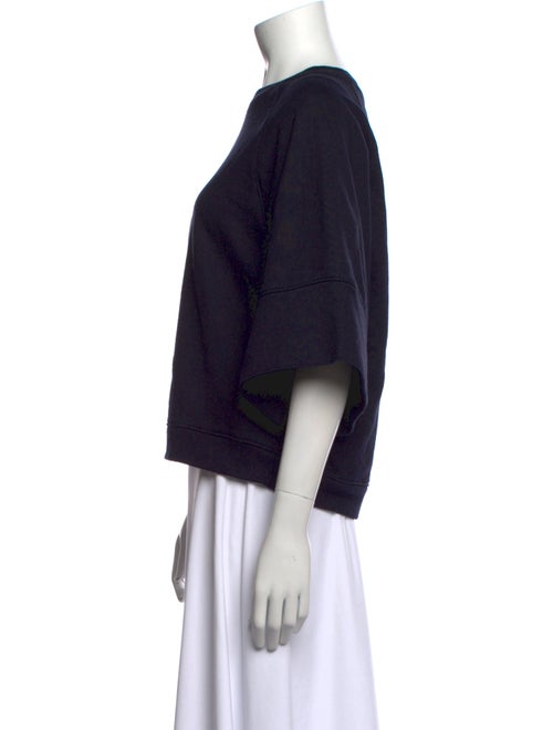 Tibi Bateau Neckline Short Sleeve Crop Top