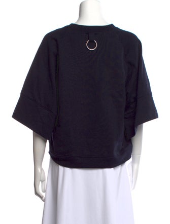 Tibi Bateau Neckline Short Sleeve Crop Top