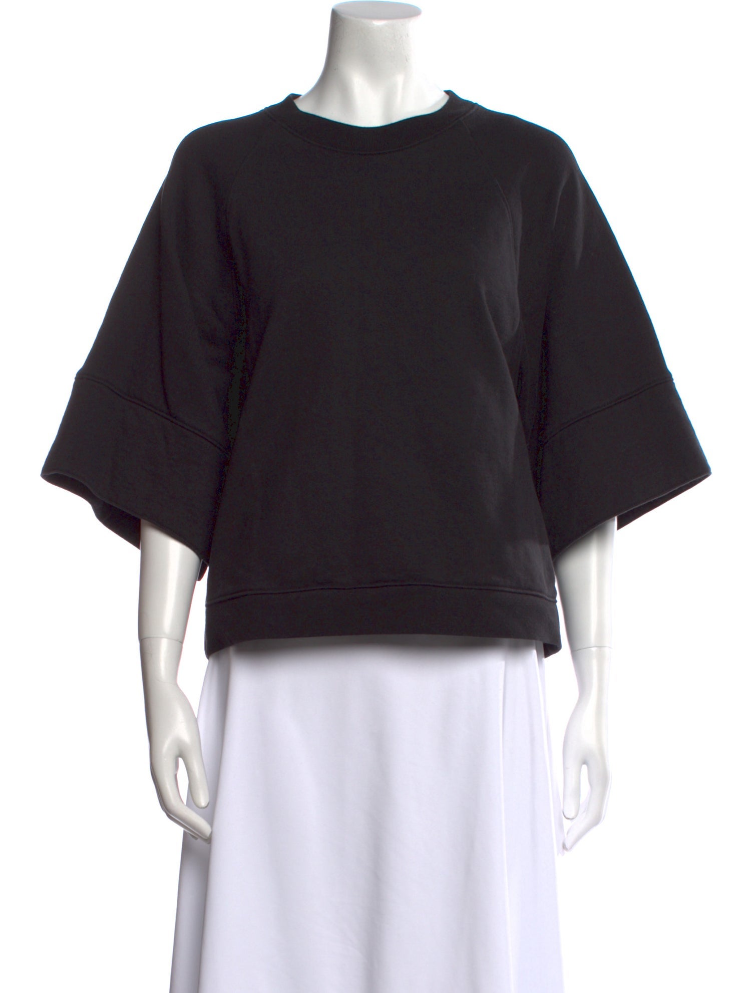 Tibi Crew Neck Short Sleeve Sweatshirt