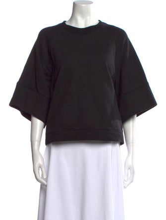 Tibi Crew Neck Short Sleeve Sweatshirt