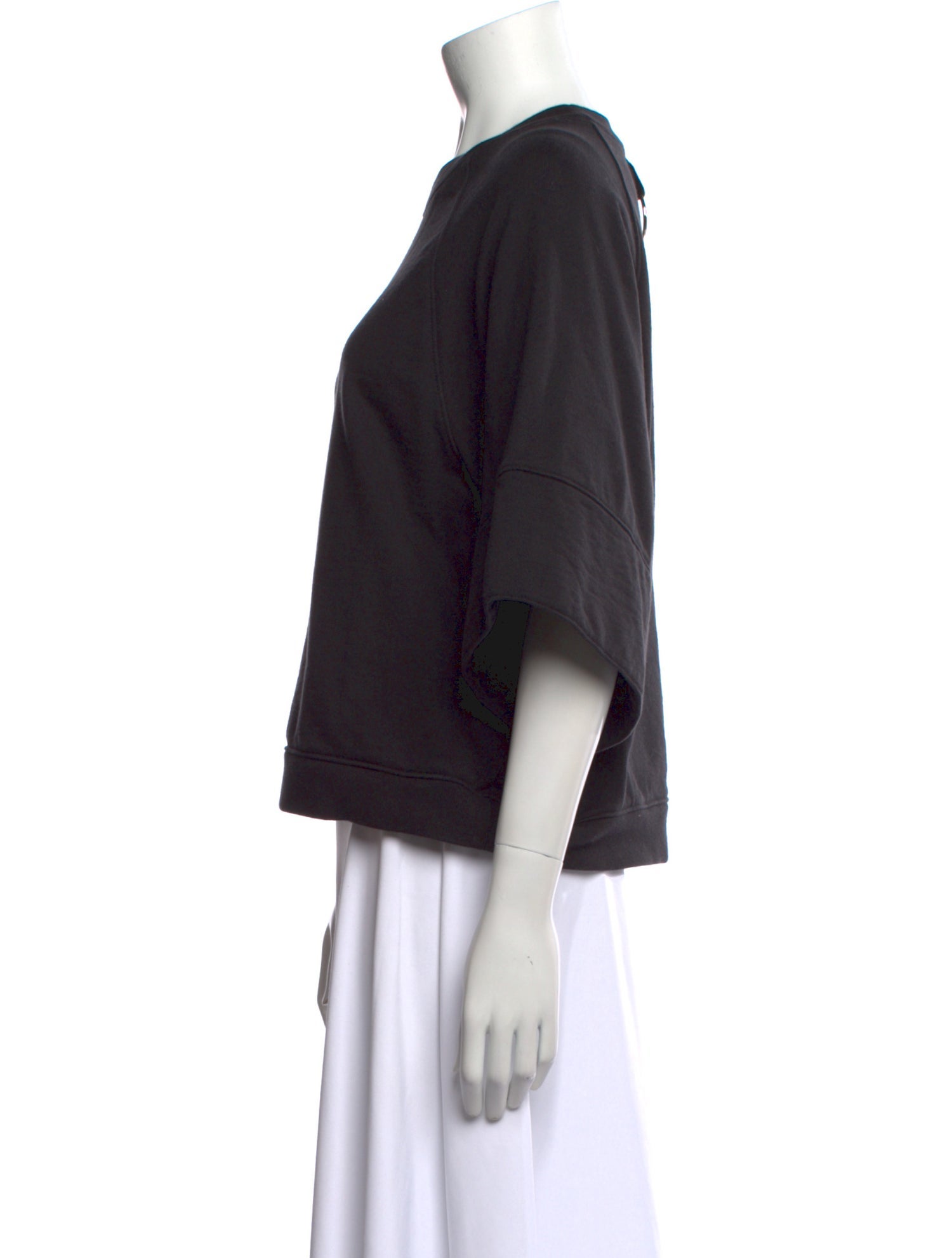 Tibi Crew Neck Short Sleeve Sweatshirt