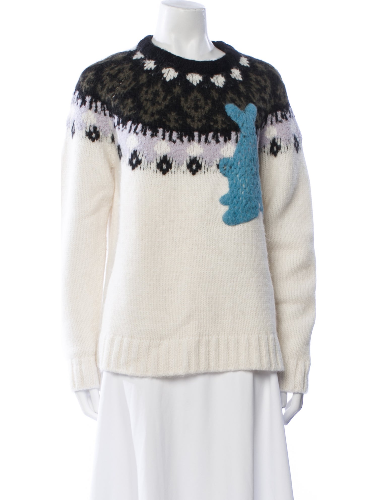 Tibi Alpaca Printed Sweater