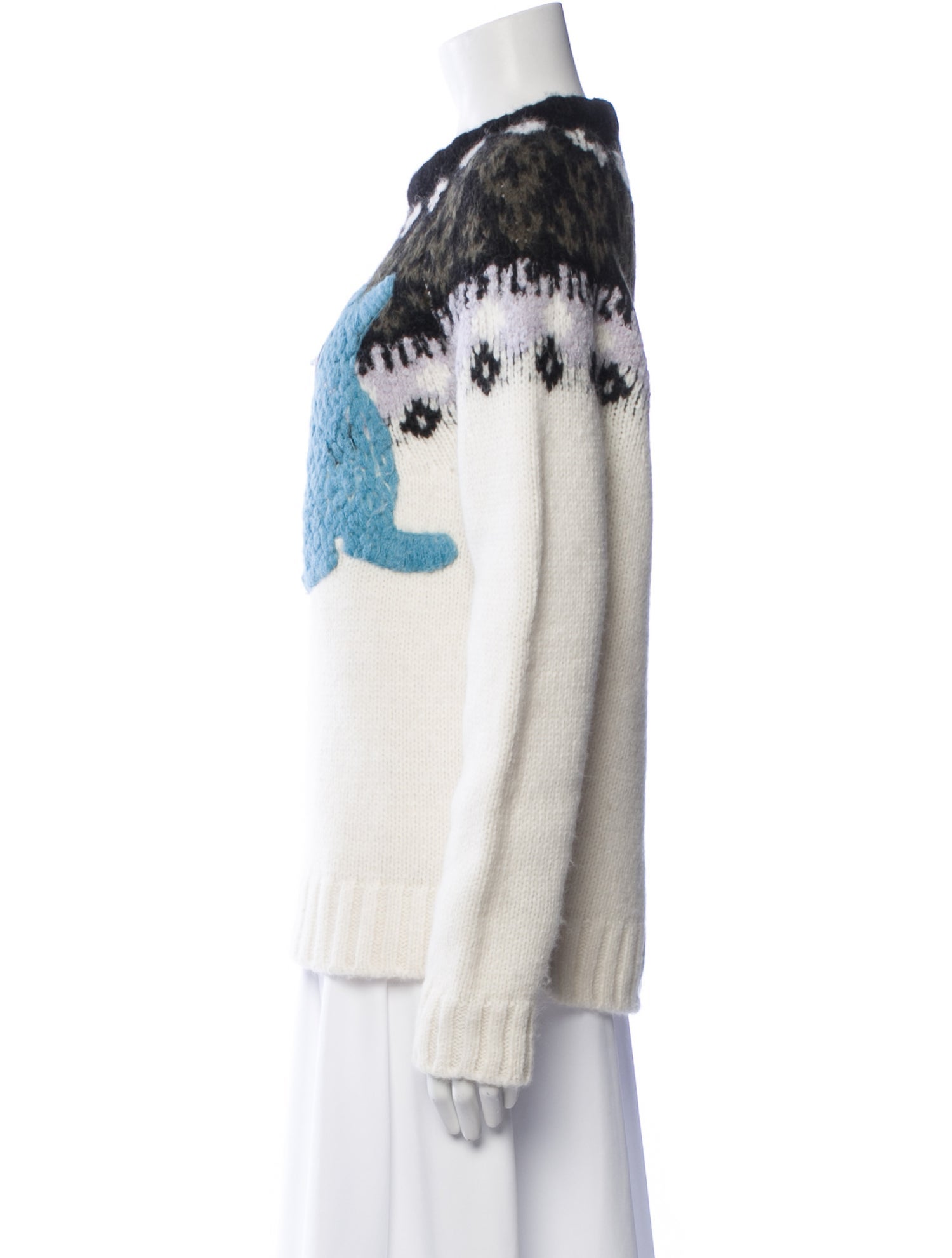 Tibi Alpaca Printed Sweater