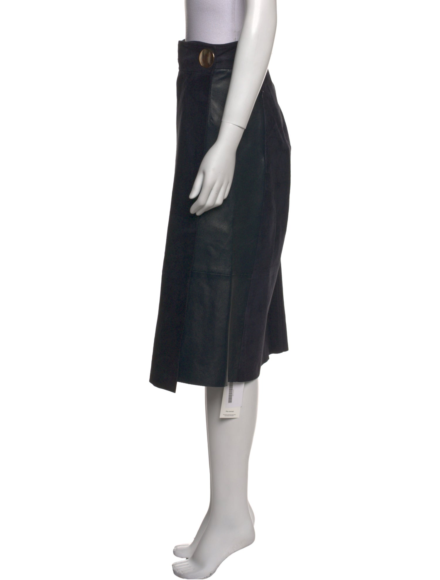 Tibi Calfskin Knee-Length Skirt